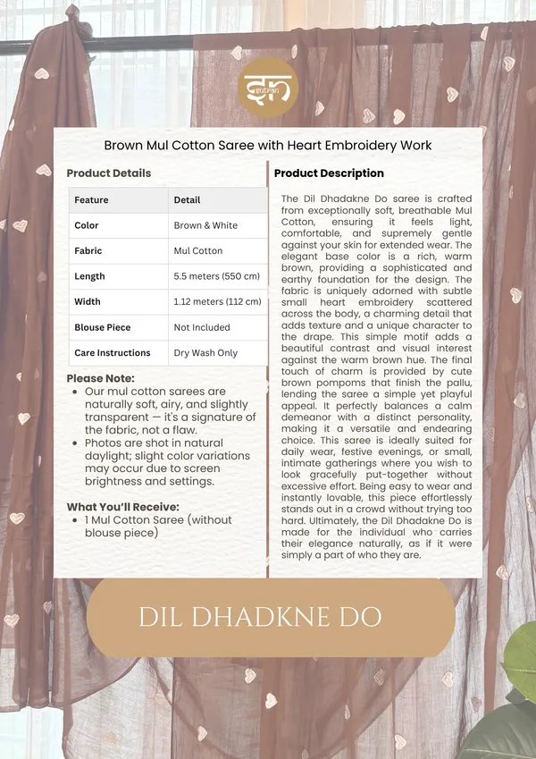 Dil_Dhadakne_Do:_Brown_&_White_Mul_Cotton_Saree_With_Embroidery_Work_For_Women
