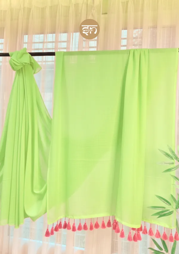 Bare_Elegance:_Neon_Green_Mul_Cotton_Saree_For_Women