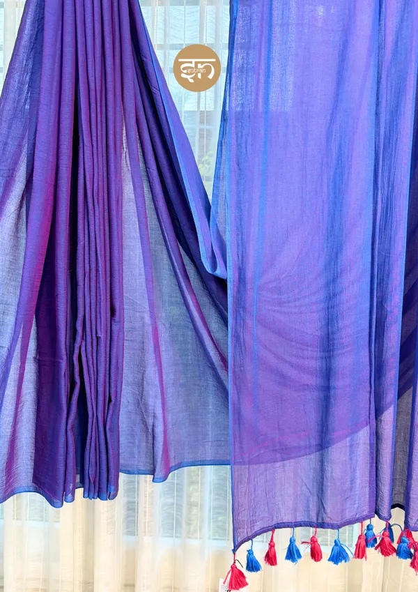 Bare_Elegance:_Blue_&_Pink_Mul_Cotton_Saree_For_Women