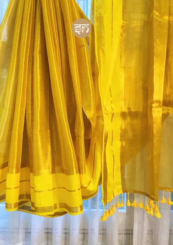 Taradhuli:_Yellow_&_Golden_Tissue_And_Mul_Cotton_Blend_Saree_For_Women