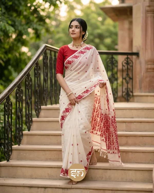 Mohona_Jamdani:_White_Soft_Jamdani_Saree_with_Detailed_Work