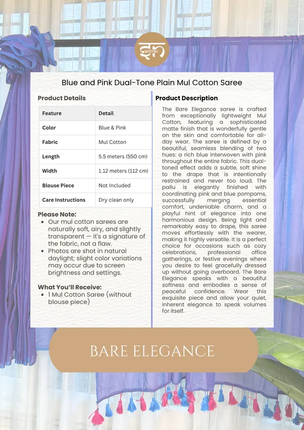 Bare_Elegance:_Blue_&_Pink_Mul_Cotton_Saree_For_Women