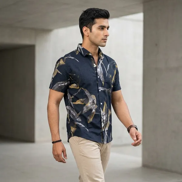 Navy_Blue_Cotton_Relaxed_Fit_Abstract_Print_Short_Sleeve_Shirt_For_Men