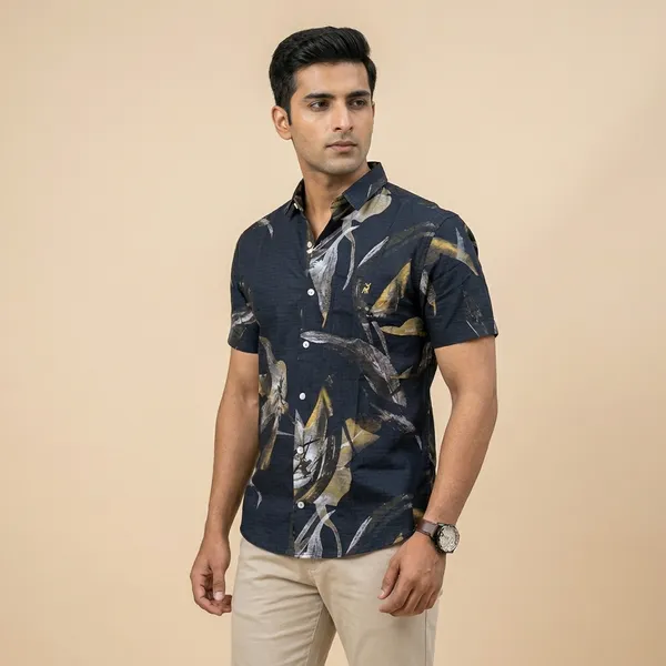 Navy_Blue_Cotton_Relaxed_Fit_Abstract_Print_Short_Sleeve_Shirt_For_Men