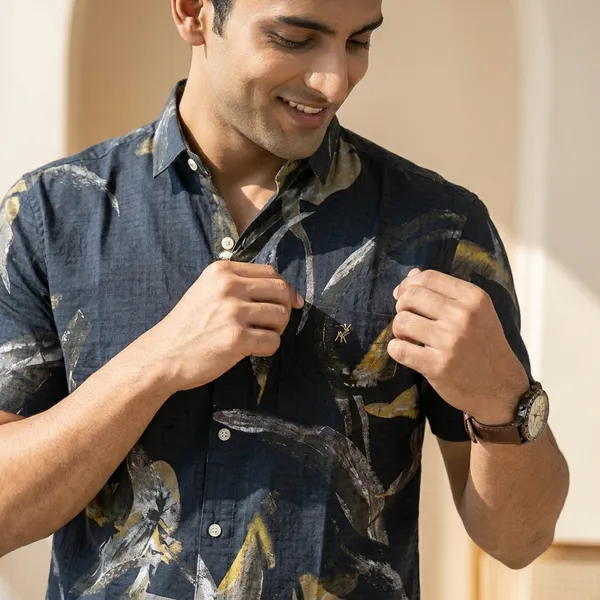 Navy_Blue_Cotton_Relaxed_Fit_Abstract_Print_Short_Sleeve_Shirt_For_Men