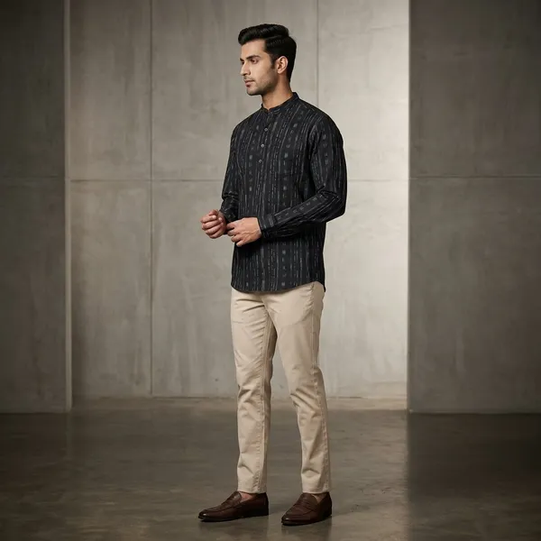 Black_Cotton_Regular_Fit_Ikat_Print_Full_Sleeve_Shirt_For_Men