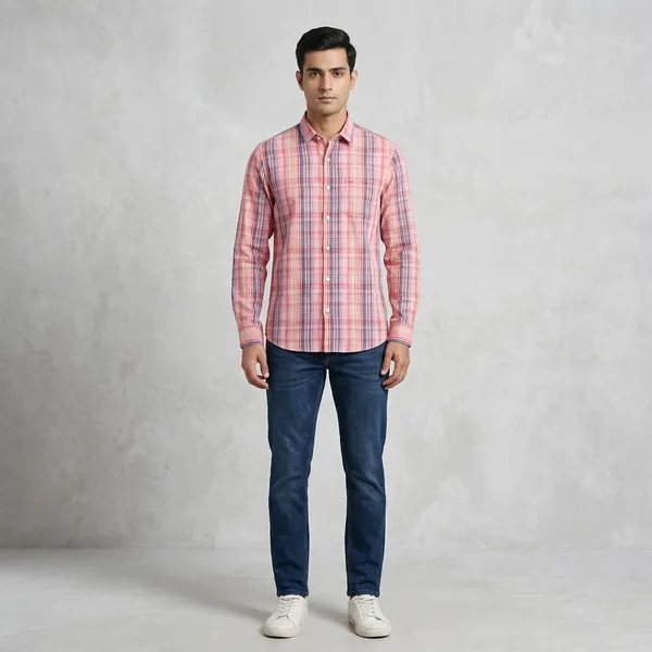 Pink_Cotton_Regular_Fit_Plaid_Full_Sleeve_Casual_Shirt_For_Men