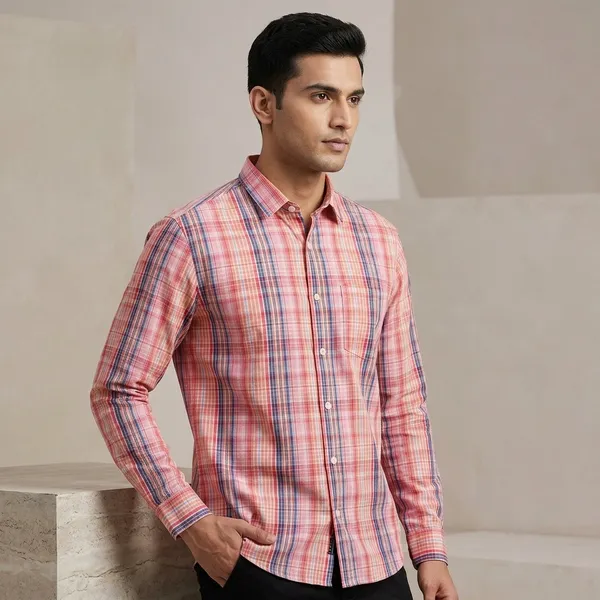 Pink_Cotton_Regular_Fit_Plaid_Full_Sleeve_Casual_Shirt_For_Men