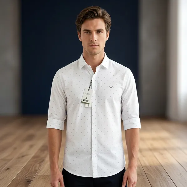White_Cotton_Regular_Fit_Dotted_Full_Sleeve_Formal_Shirt_For_Men