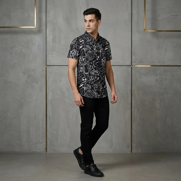 Black_Cotton_Regular_Fit_Graphic_Print_Short_Sleeve_Shirt_For_Men