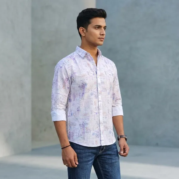 White_Linen_Regular_Fit_Abstract_Print_Full_Sleeve_Casual_Shirt_For_Men