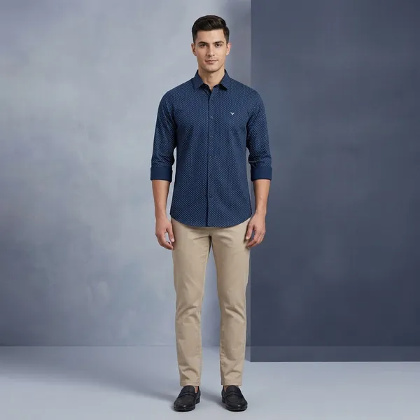 Navy_Blue_Cotton_Regular_Fit_Polka_Dot_Casual_Shirt_For_Men