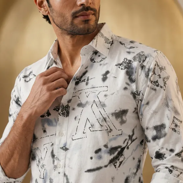 White_Cotton_Regular_Fit_Abstract_Print_Shirt_For_Men