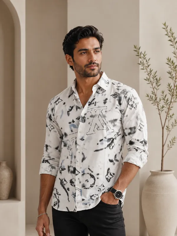 White_Cotton_Regular_Fit_Abstract_Print_Shirt_For_Men