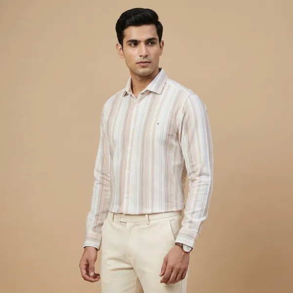 White_Striped_Cotton_Casual_Shirt_For_Men