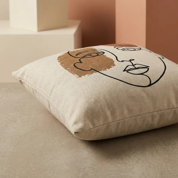 Cotton_Modern_Abstract_Face_Line_Art_Terracotta_Print_Cushion_Cover_Pack_Of_2