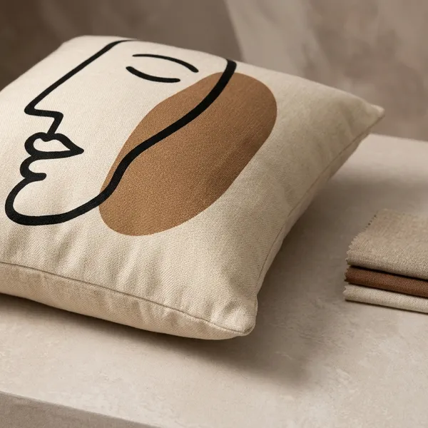 Cotton_Minimalist_Abstract_Face_Line_Art_Brown_Accent_Cushion_Cover_Pack_Of_2
