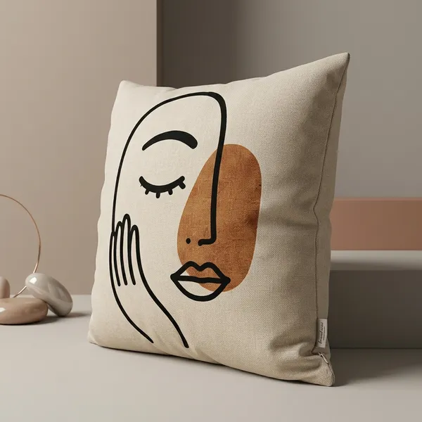 Cotton_Modern_Abstract_Face_Line_Art_Terracotta_Cushion_Cover_Pack_Of_2