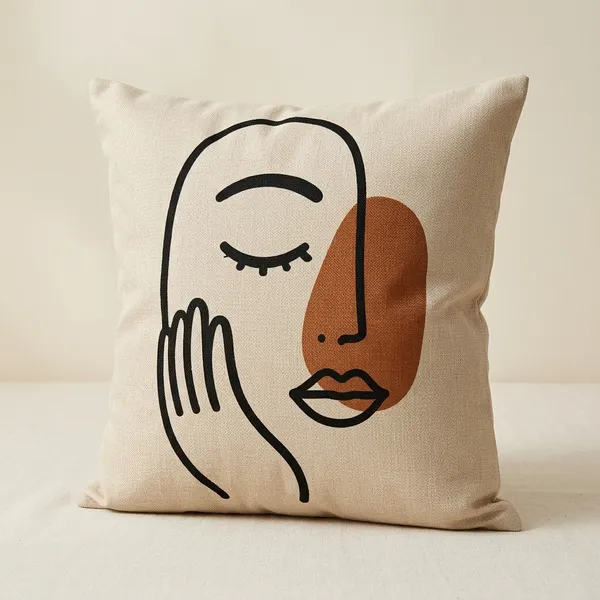 Cotton_Modern_Abstract_Face_Line_Art_Terracotta_Cushion_Cover_Pack_Of_2