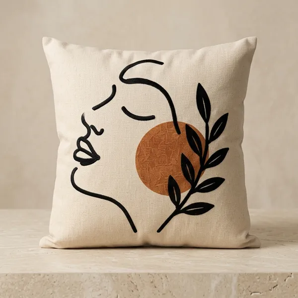 Cotton_Minimalist_Woman_Face_Terracotta_Botanical_Line_Art_Cushion_Cover_Pack_Of_2