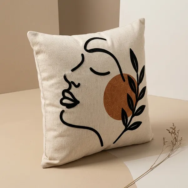 Cotton_Minimalist_Woman_Face_Terracotta_Botanical_Line_Art_Cushion_Cover_Pack_Of_2