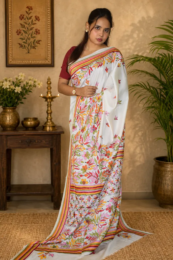 Handmade_Kanthastitch_Silk_Saree