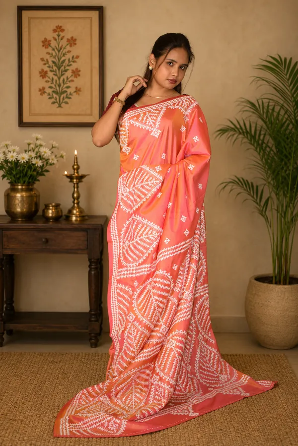 Handmade_Kanthastitch_Silk_Saree