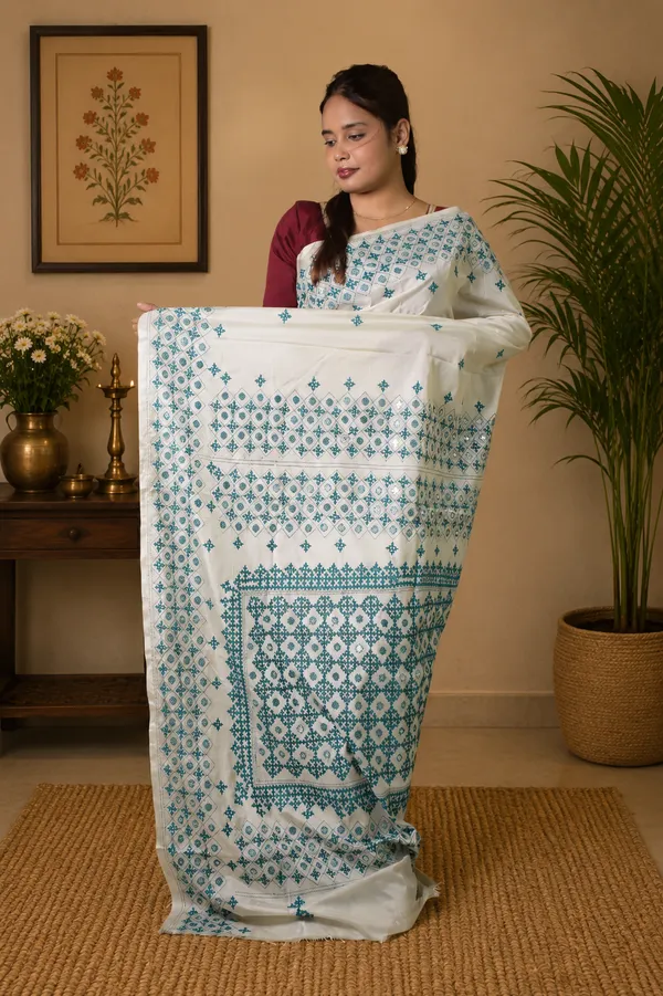 Handmade_Kanthastitch_Silk_Saree