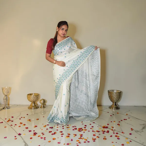 Handmade_Kanthastitch_Silk_Saree