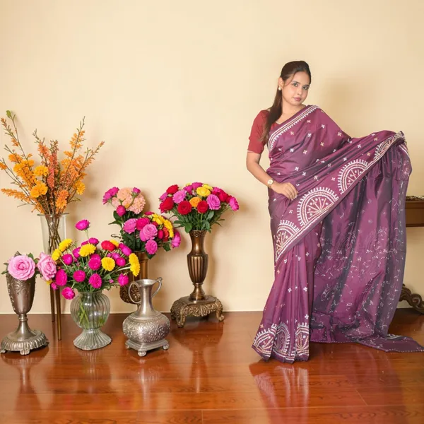 Handmade_Kanthastitch_Silk_Saree