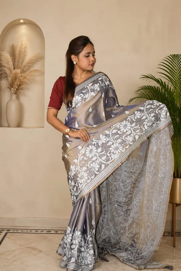 Handmade_Kanthastitch_Silk_Saree