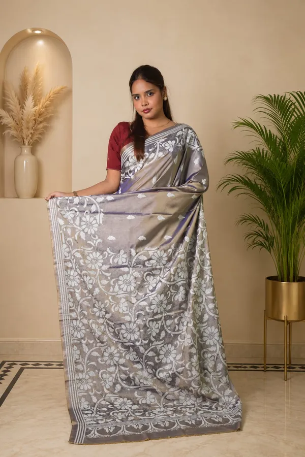 Handmade_Kanthastitch_Silk_Saree