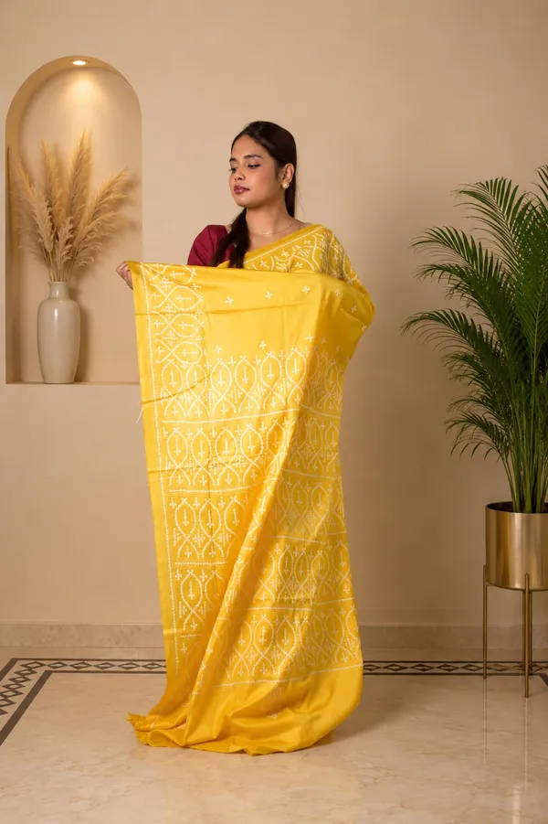 Handmade_Kanthastitch_Silk_Saree
