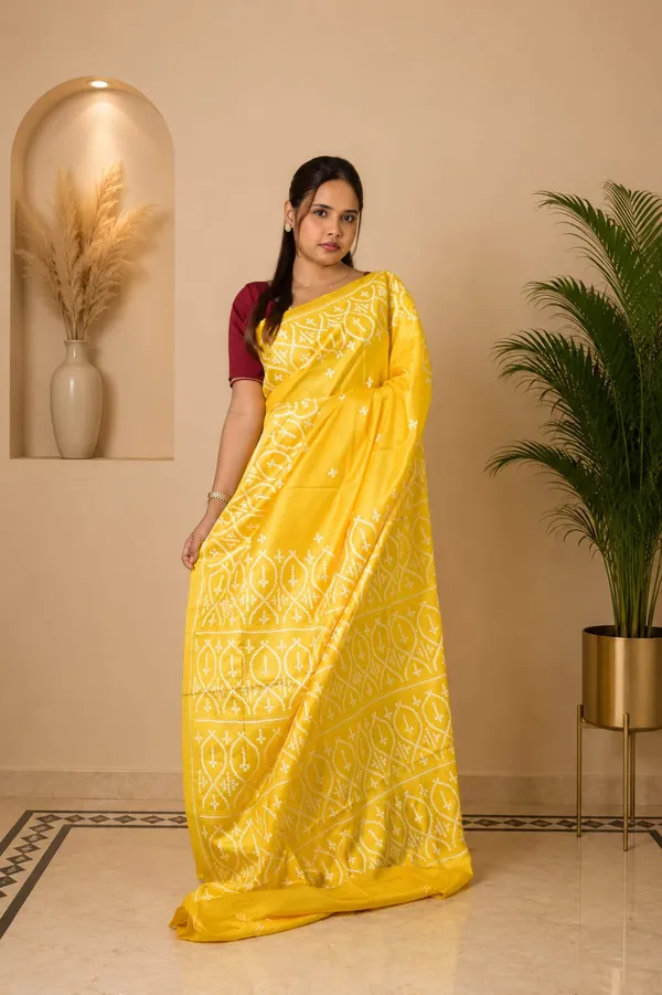 Handmade_Kanthastitch_Silk_Saree