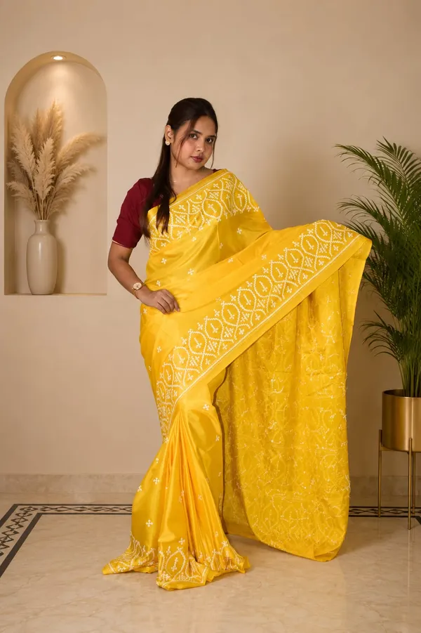 Handmade_Kanthastitch_Silk_Saree