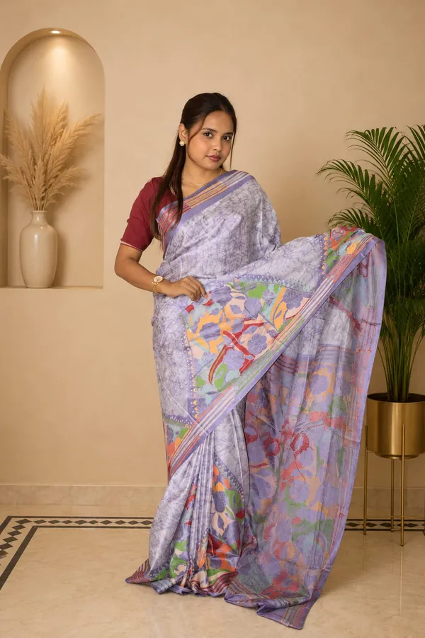 Handmade_Kanthastitch_Silk_Saree