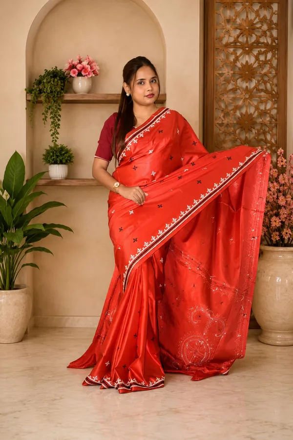 Handmade_Kanthastitch_Silk_Saree