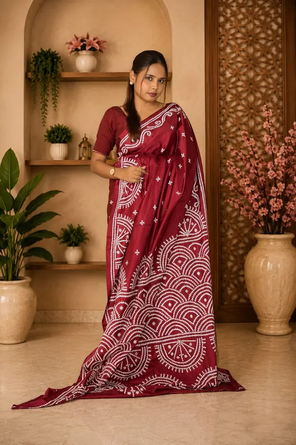 Handmade_Kanthastitch_Silk_Saree