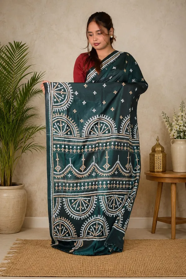 Handmade_Kanthastitch_Silk_Saree