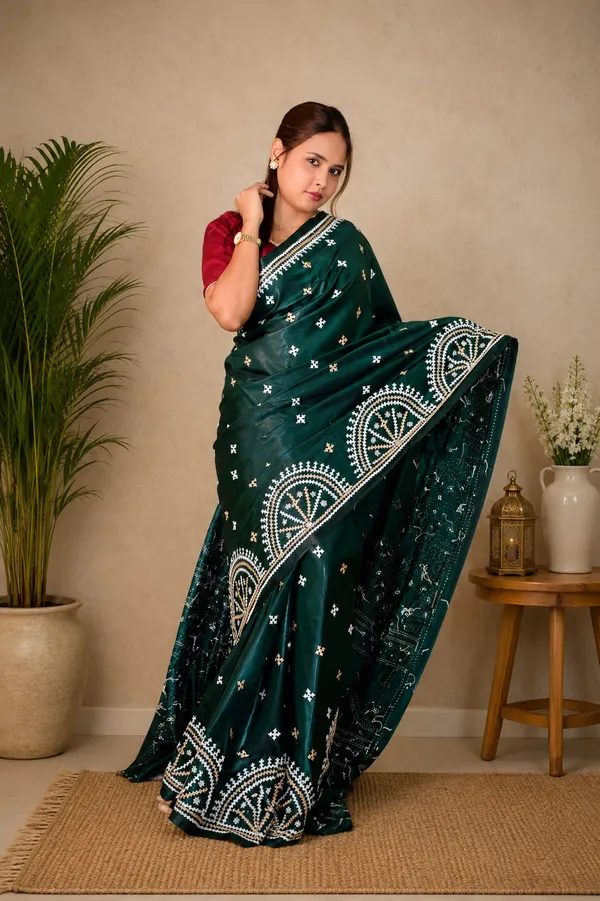 Handmade_Kanthastitch_Silk_Saree