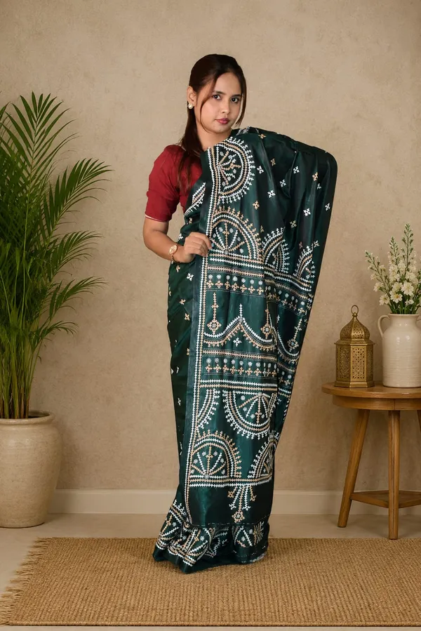 Handmade_Kanthastitch_Silk_Saree