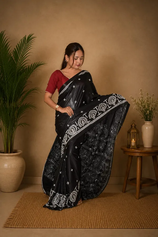 Handmade_Kanthastitch_Silk_Saree