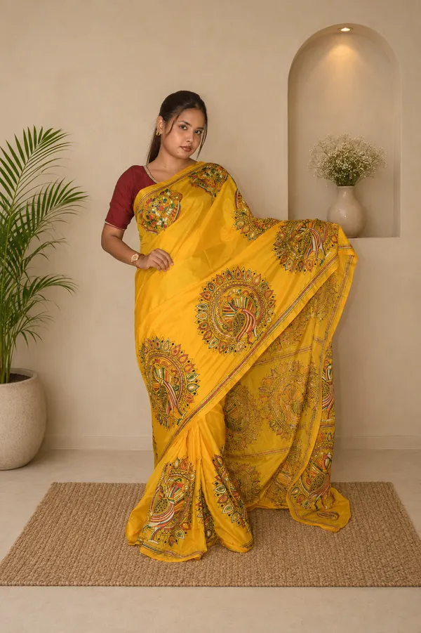 Handmade_Kanthastitch_Silk_Saree