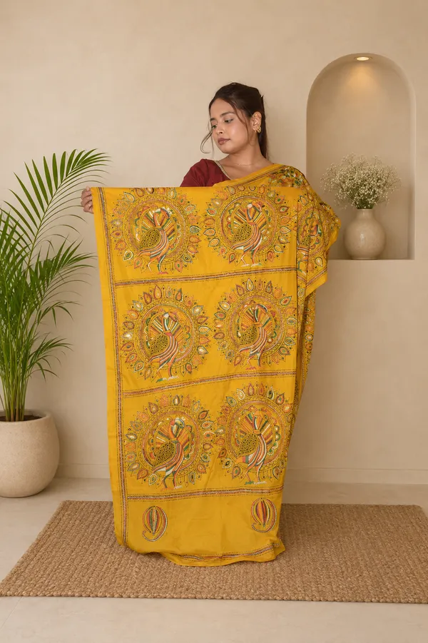 Handmade_Kanthastitch_Silk_Saree