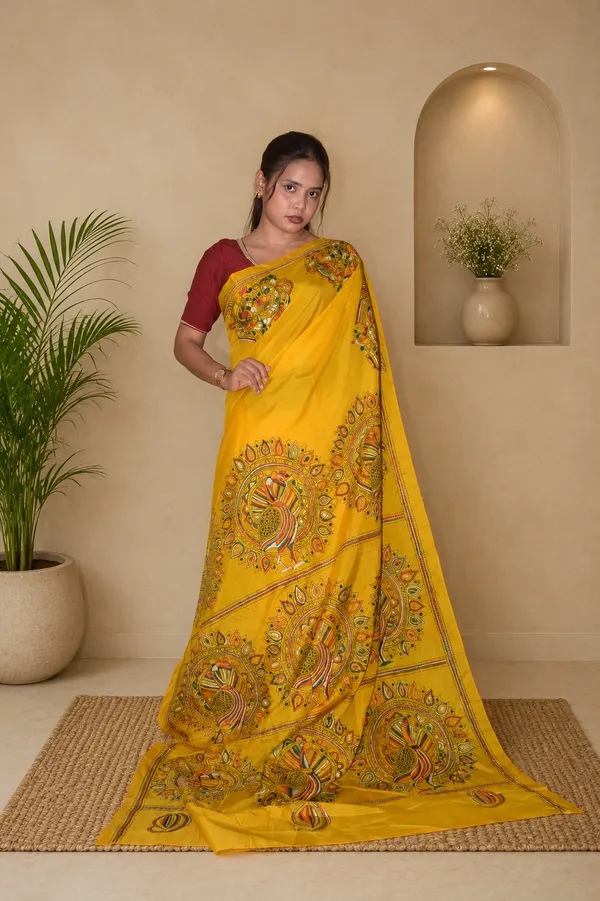 Handmade_Kanthastitch_Silk_Saree