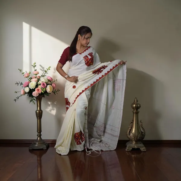 Handmade_Kanthastitch_Silk_Saree