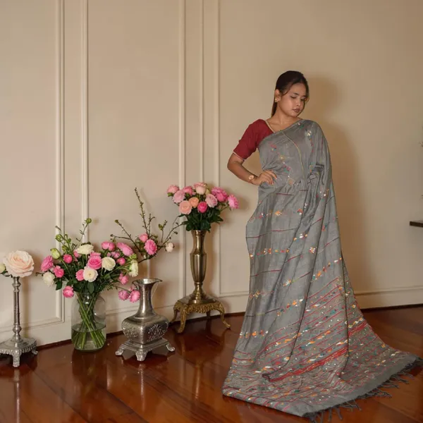 Handmade_Kanthastitch_Silk_Saree