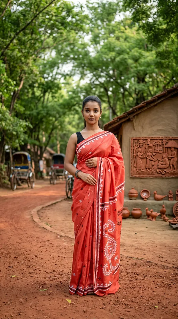 Handmade_Kanthastitch_Silk_Saree
