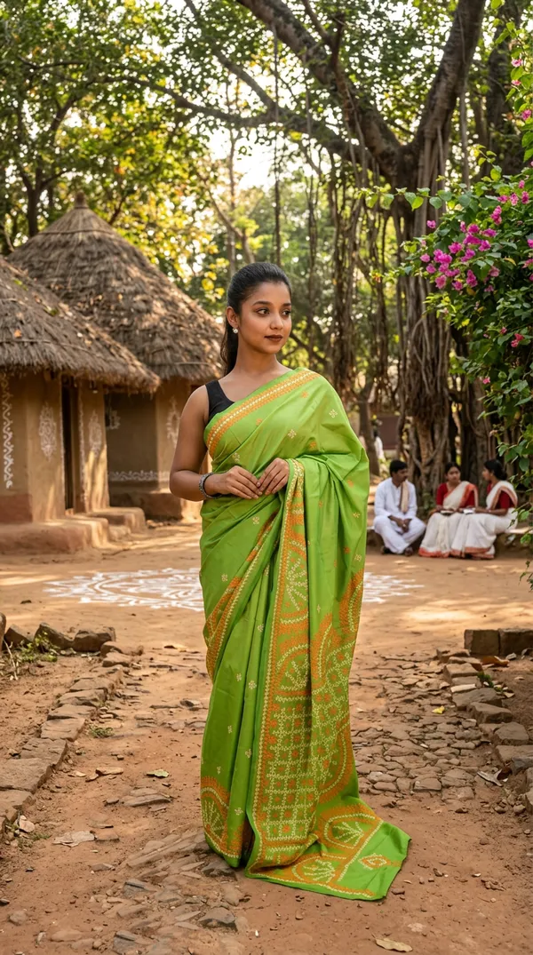 Handmade_Kanthastitch_Silk_Saree