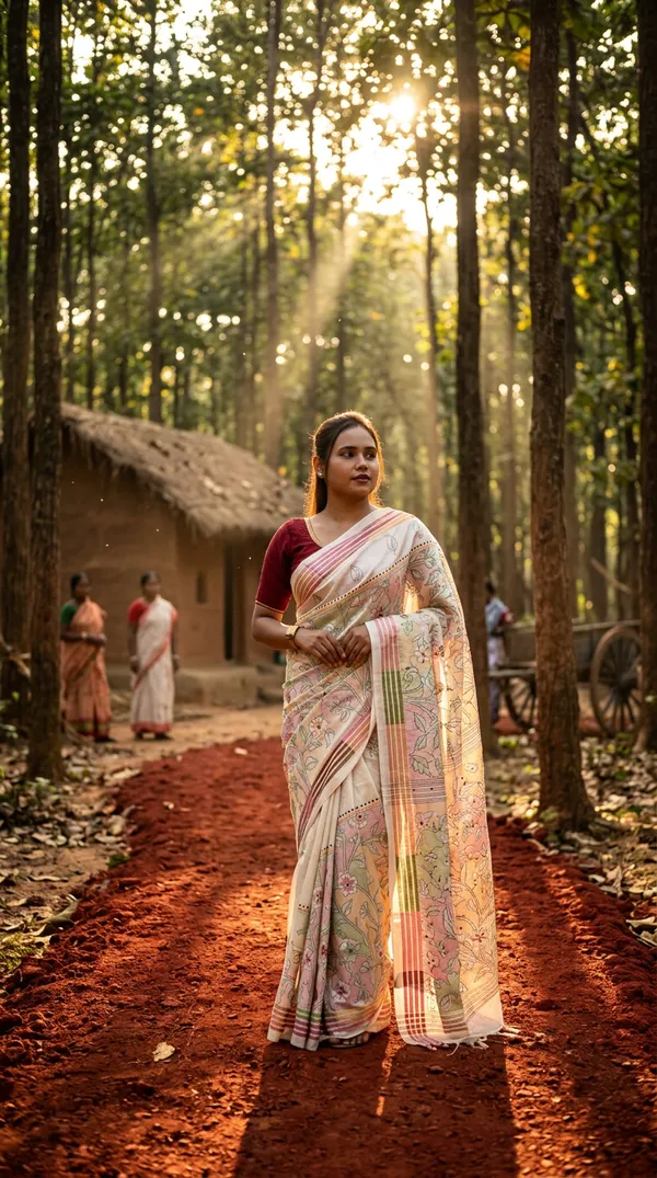 Handmade_Kanthastitch_Silk_Saree
